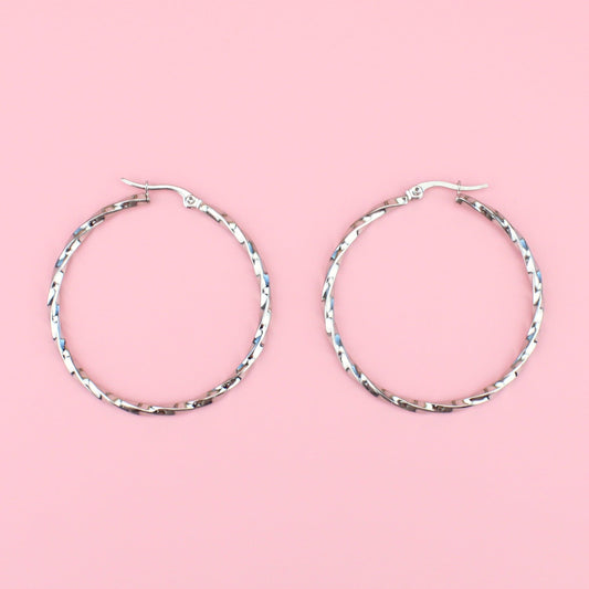 44mm Twisted Hoop Earrings