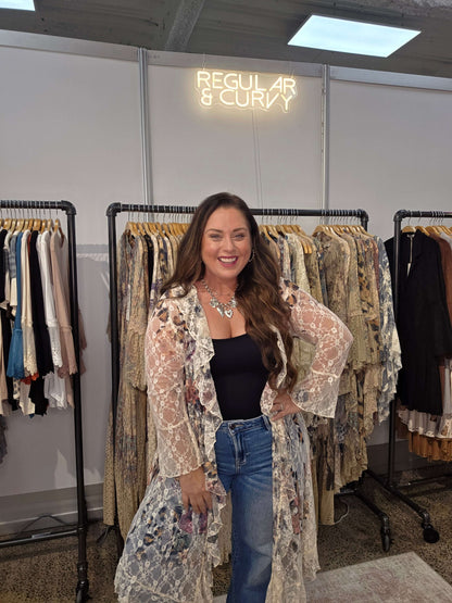 Origami - Lace and Bling Leopard Cardigan with Ruffle Detail
