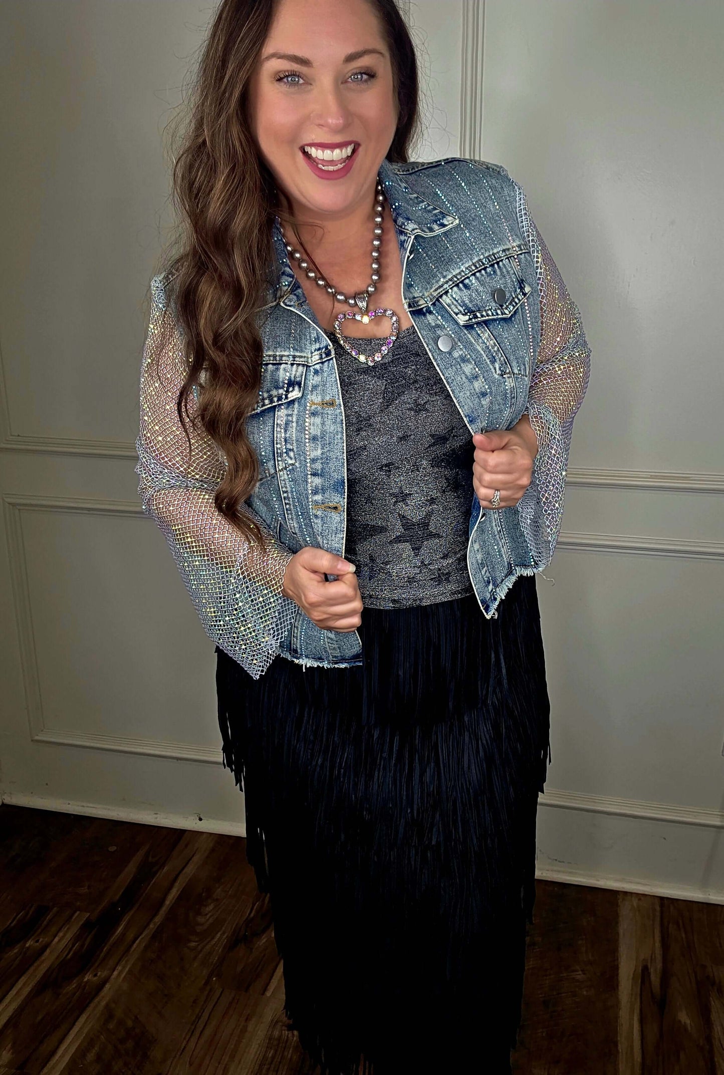 Sequin Denim Jacket