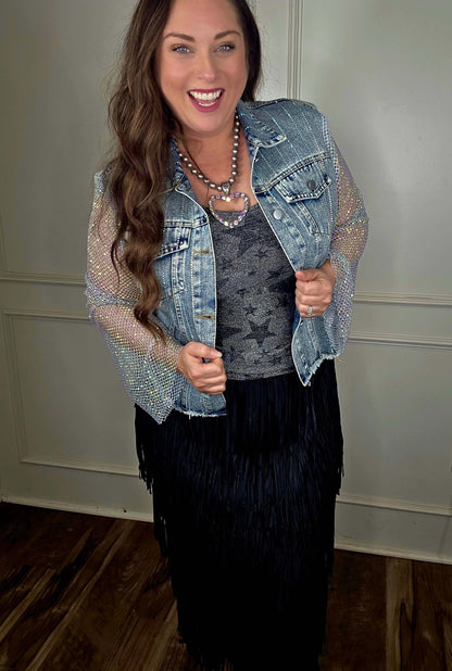 Sequin Denim Jacket