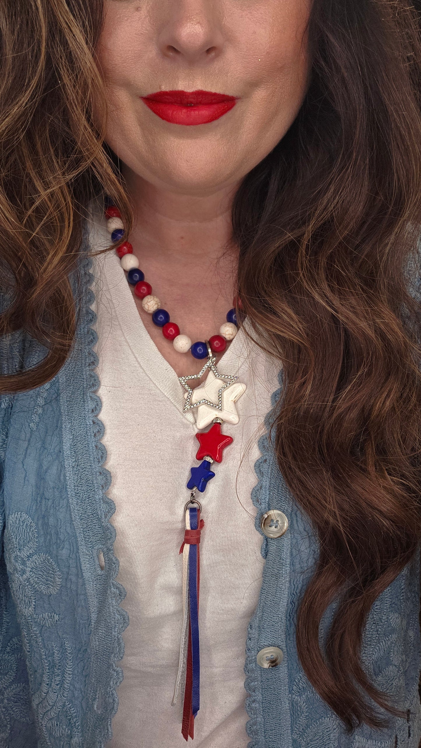 Patriotic Star Stack Necklace by Sandra Ling Designs