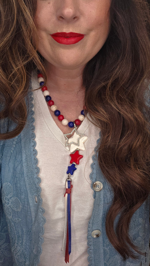 Patriotic Star Stack Necklace by Sandra Ling Designs
