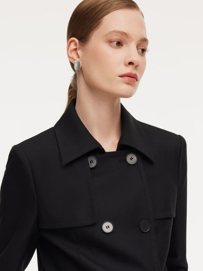 100% Worsted Wool Women Trench Jacket