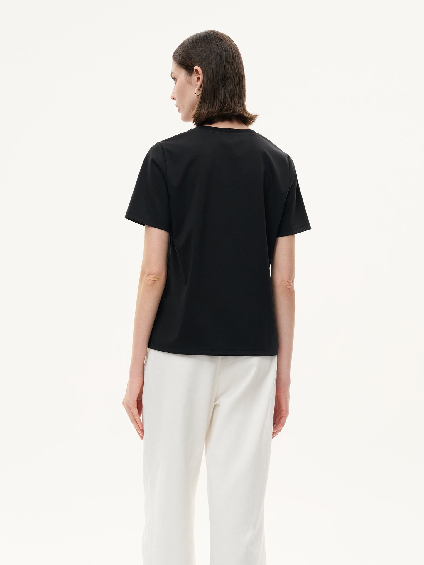 22MM Mulberry Silk Tencel Blend Women Letter Print T-Shirt