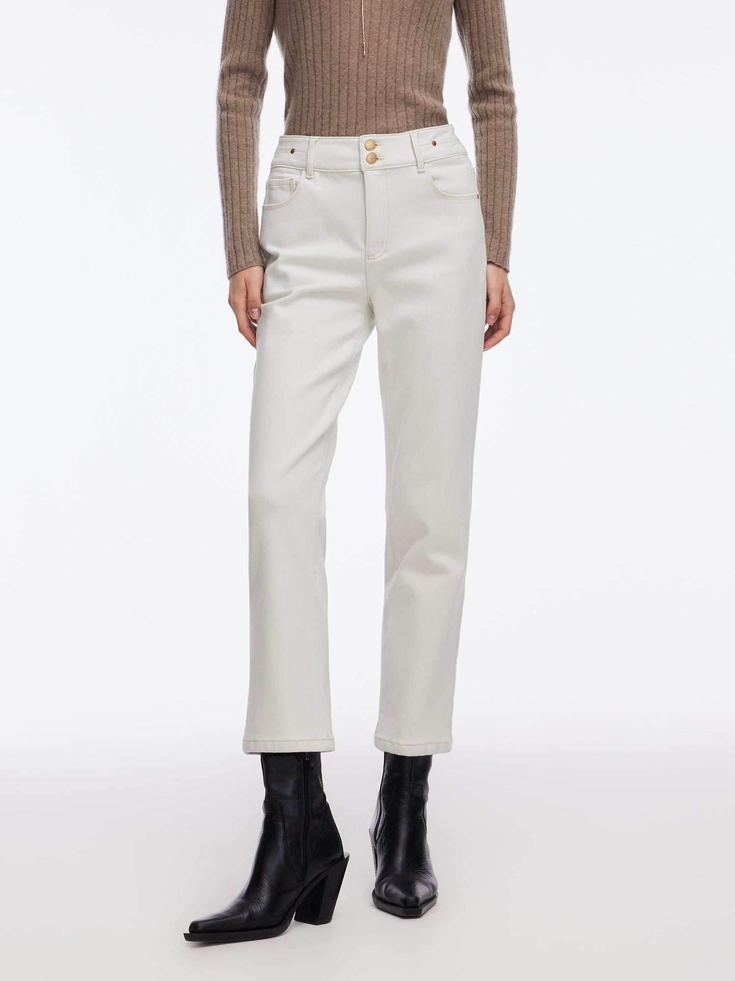 Denim Fleece Lined Women Ankle Length Jeans