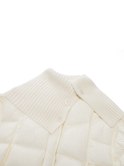 Cocoon Knitted Convertible Collar Goose Down Jacket