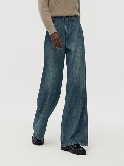 Wide Leg Women Fleece Lined Jeans