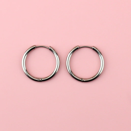 23mm Stainless Steel Hoop Earrings