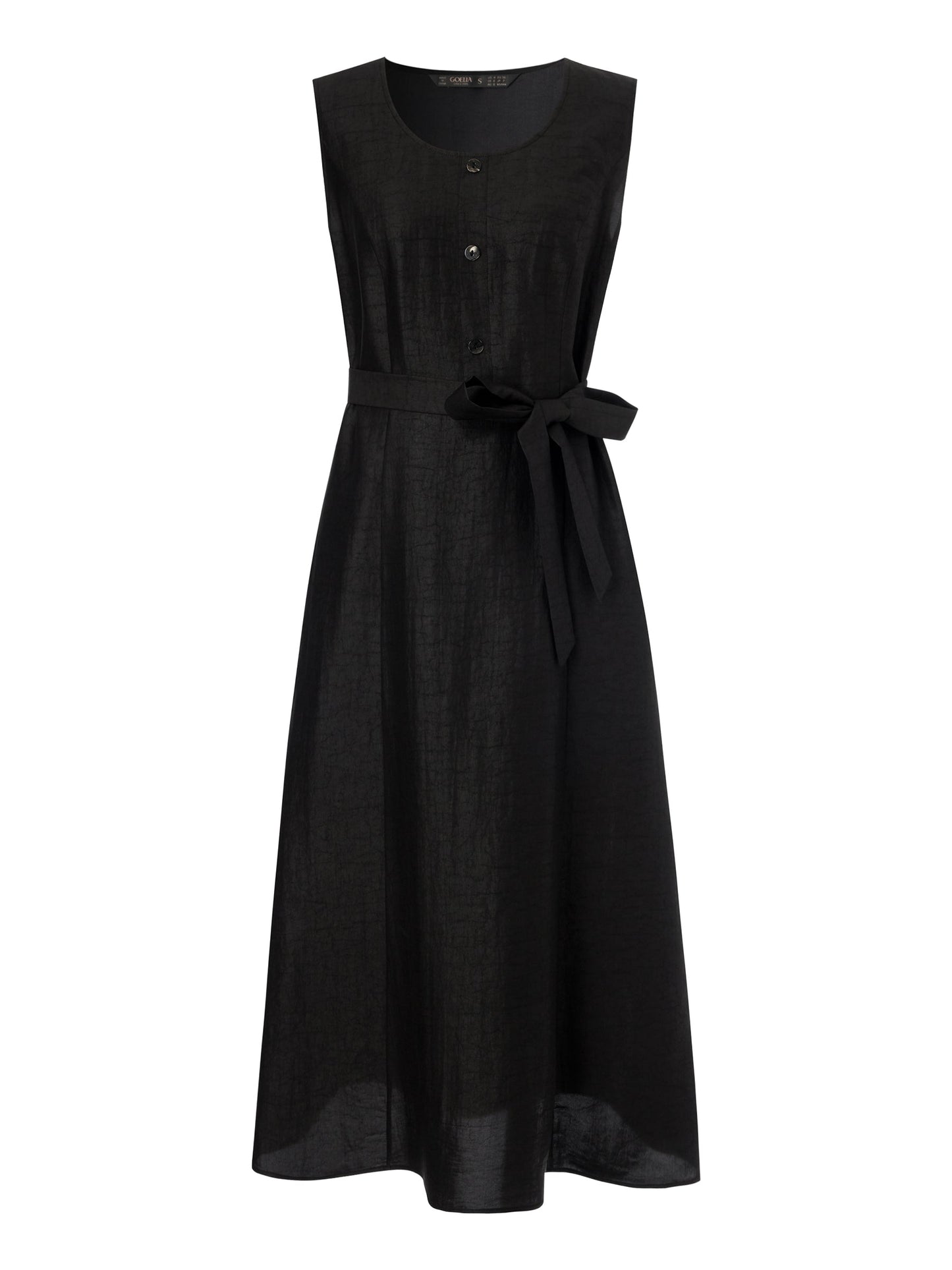 18MM Gambiered Canton Gauze Women Sleeveless Belted Maxi Dress