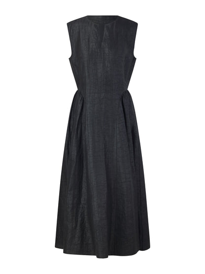 18MM Gambiered Canton Gauze Women Cap Sleeve Maxi Dress