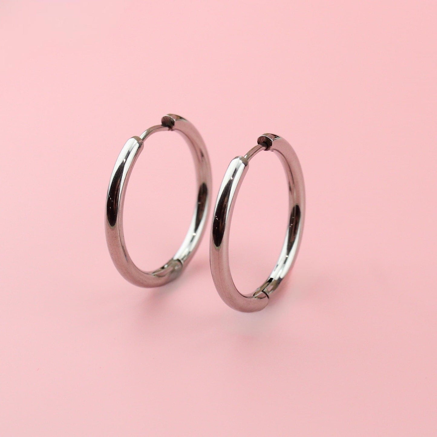 25mm Stainless Steel Hoop Earrings