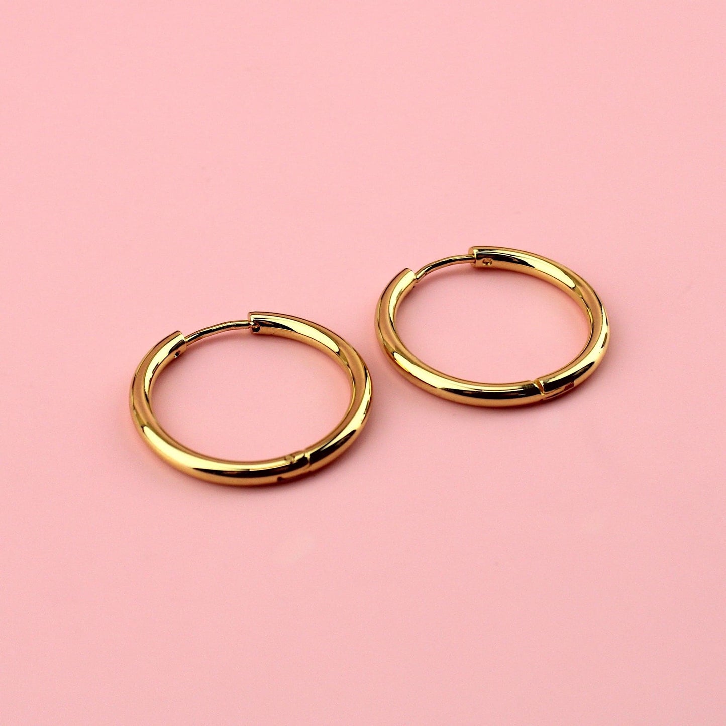 25mm Stainless Steel Hoop Earrings (Gold Plated)
