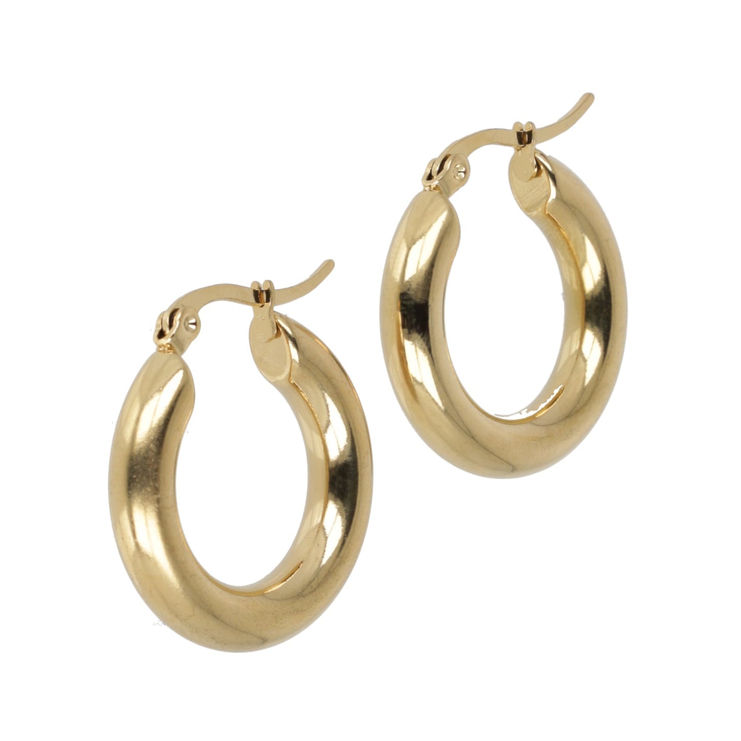 26mm Chunky Stainless Steel Hoop Earrings (Gold Plated)