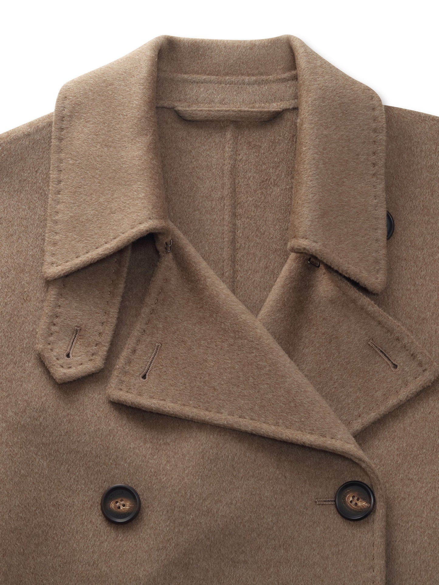 Cashmere Wool Blend Double-Faced Unisex Wrap Overcoat