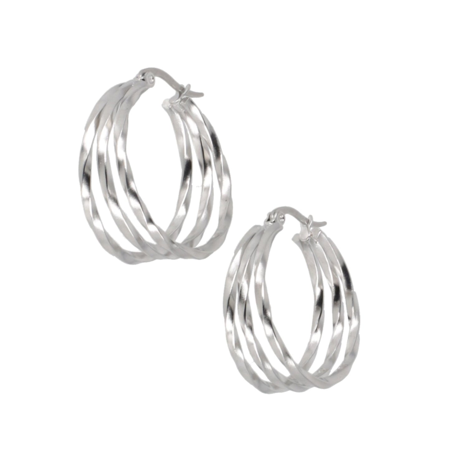 28mm Triple Twisted Hoop Earrings