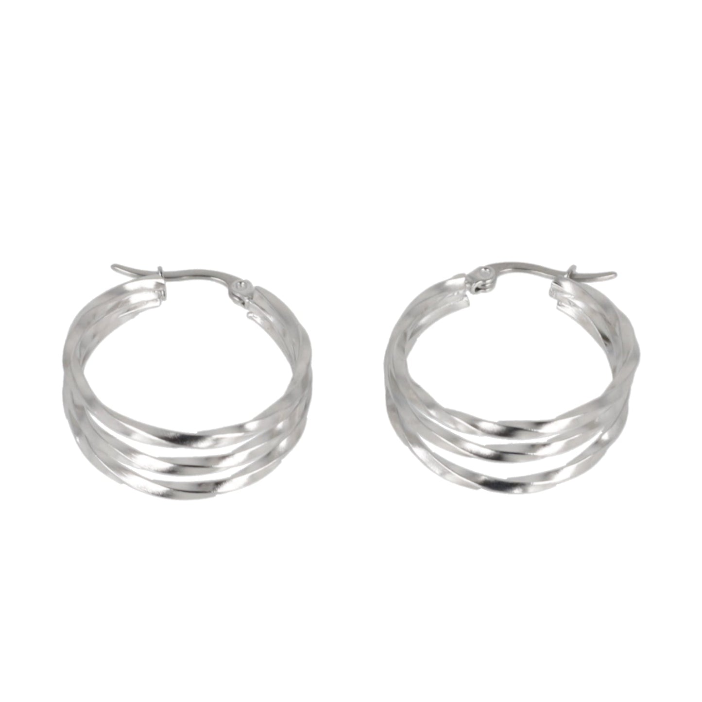 28mm Triple Twisted Hoop Earrings