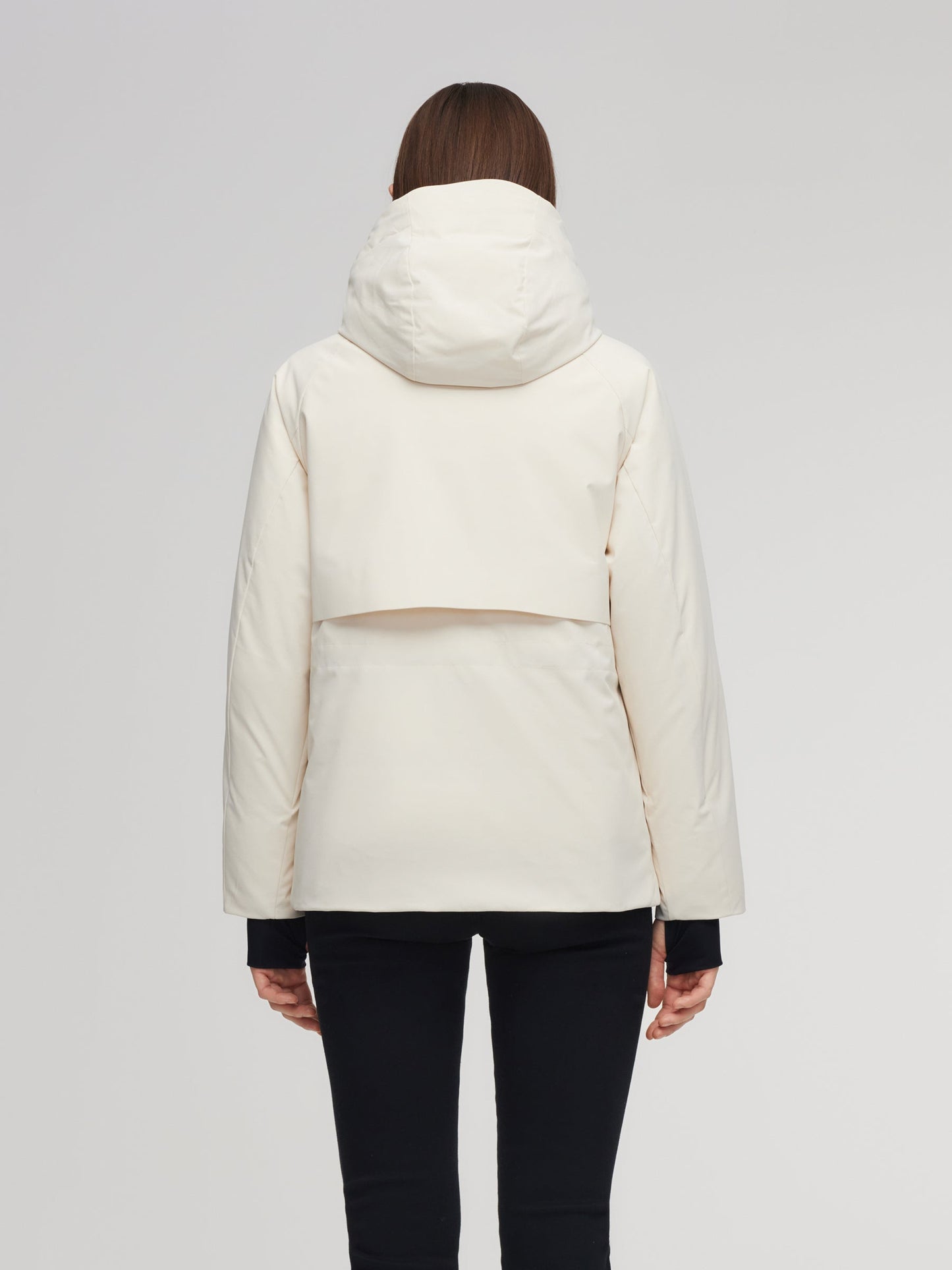 Drawstring Waist Unisex Hooded Goose Down Coat