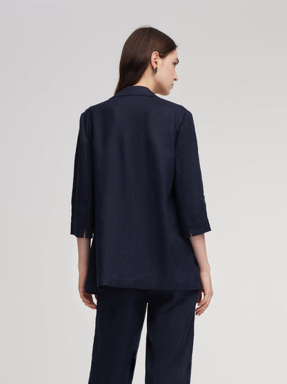 100% Linen 3/4 Sleeve Women Blazer