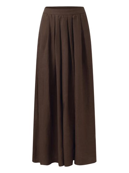 100% Linen Women High-Waisted A-Line Skirt