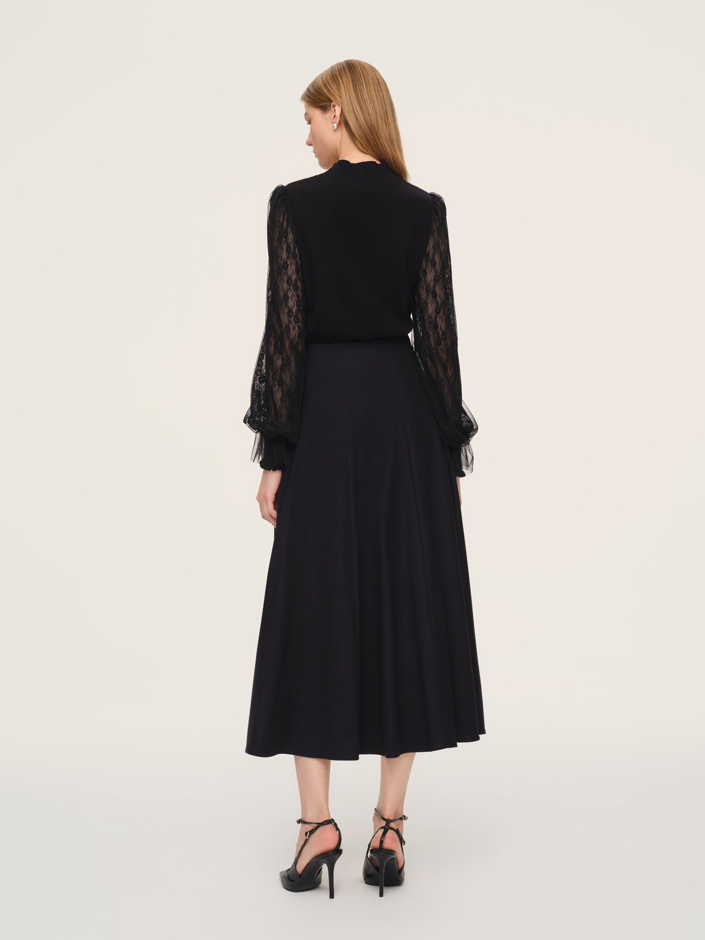Cashmere Wool Blend Stretch Women Skirt