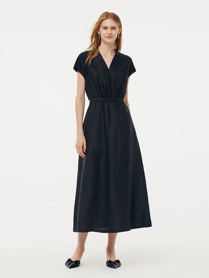18MM Xiang Yun Silk Adjustable Waist Women Midi Dress