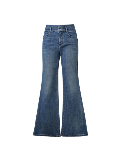 Denim Micro-Flared Women Ankle-Length Jeans