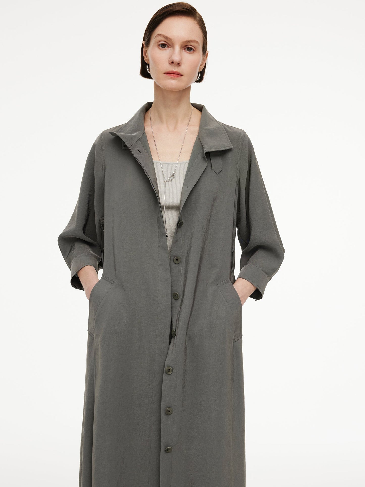 [Preview] Triacetate Blend Women Trench Coat