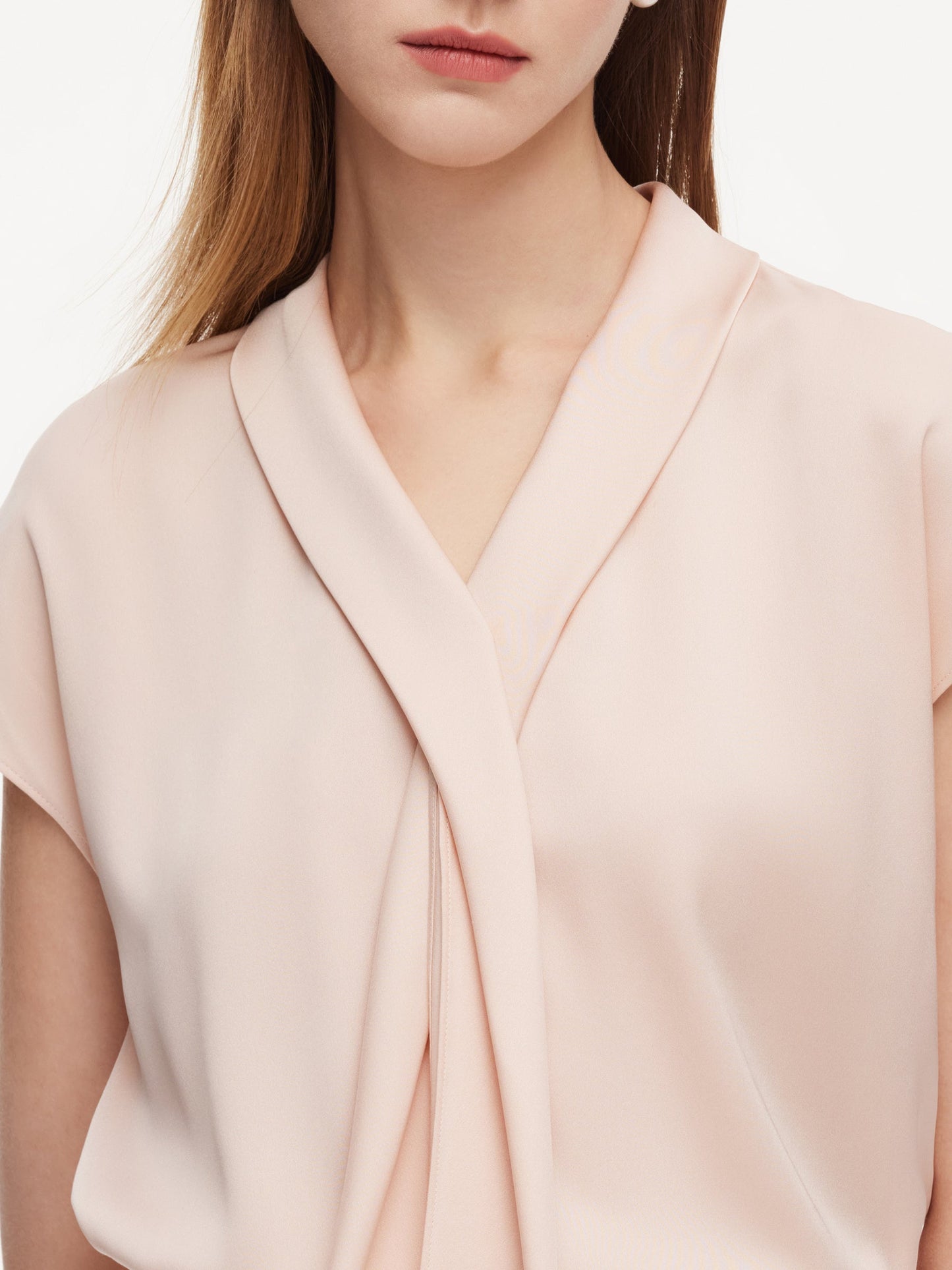 22MM Mulberry Silk Tie Neck Women Blouse