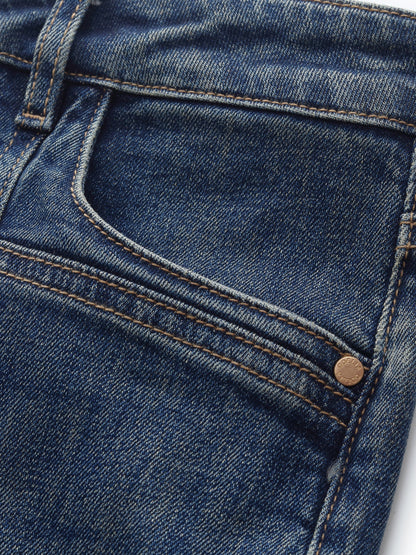 Denim Women Ankle-Length Cuffed Jeans