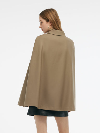 100% Worsted Wool Cape And Vest Two-Piece Set With Belt