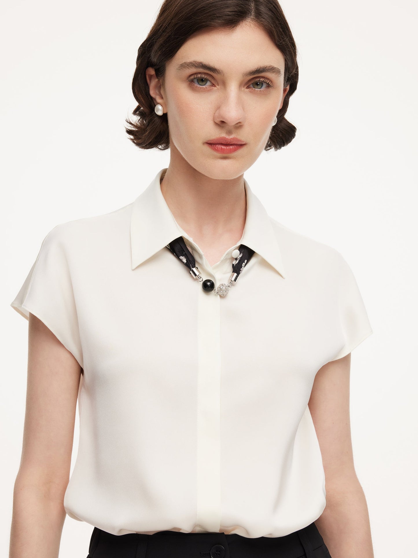 22MM Mulberry Silk Women Shirt With Silk Scarf