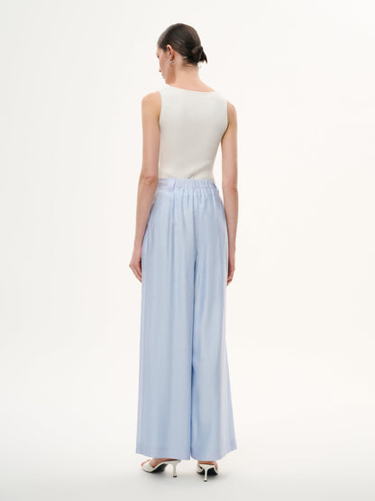 Tencel Acetate Linen Blend Women Straight Leg Pants