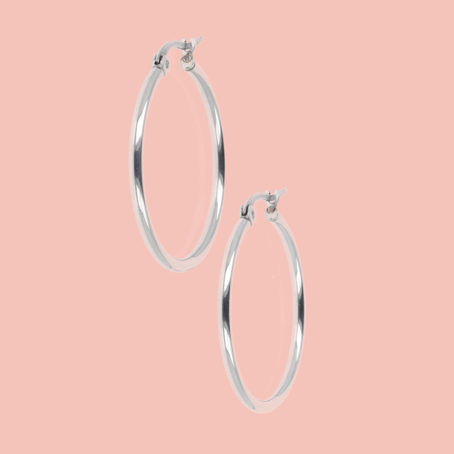 30mm Stainless Steel Hoop Earrings