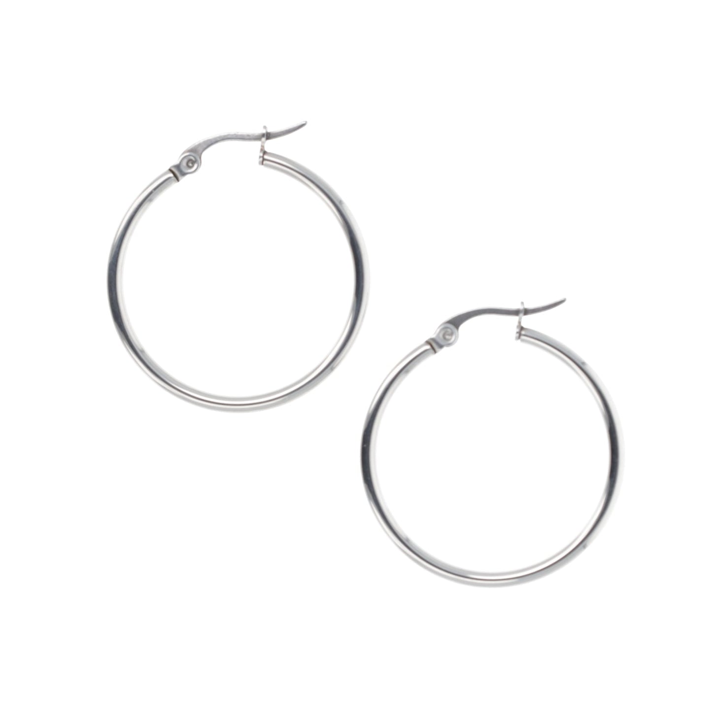 30mm Stainless Steel Hoop Earrings
