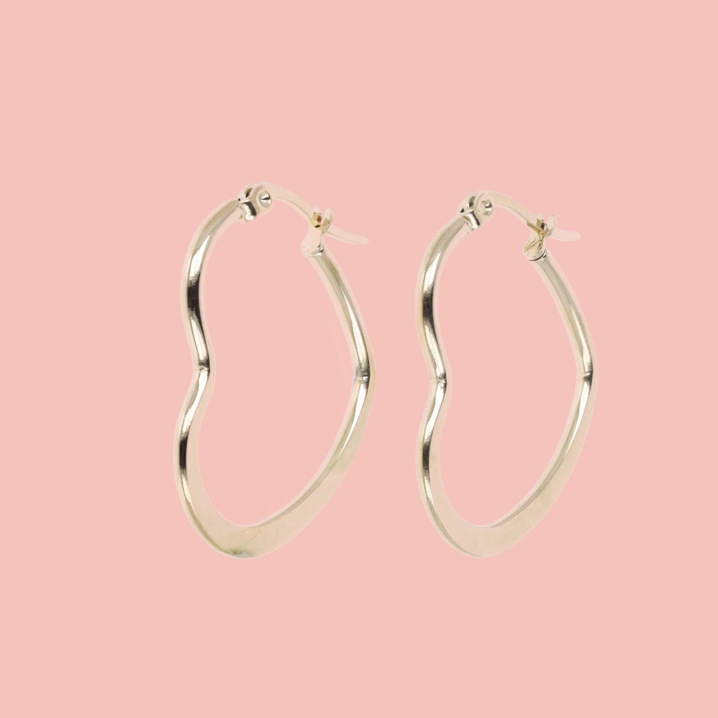 30mm Heart Hoop Earrings (Gold Plated)