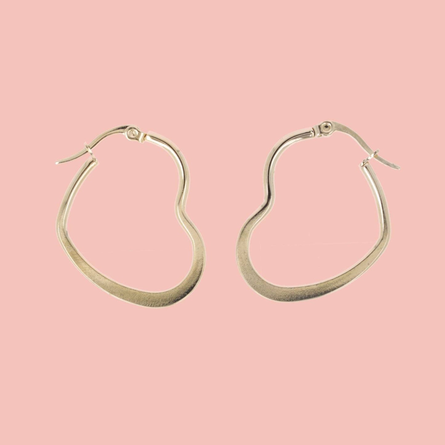 30mm Heart Hoop Earrings (Gold Plated)