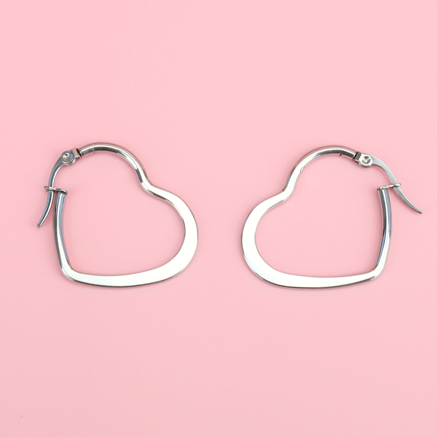 30mm Heart Hoops (Stainless Steel)