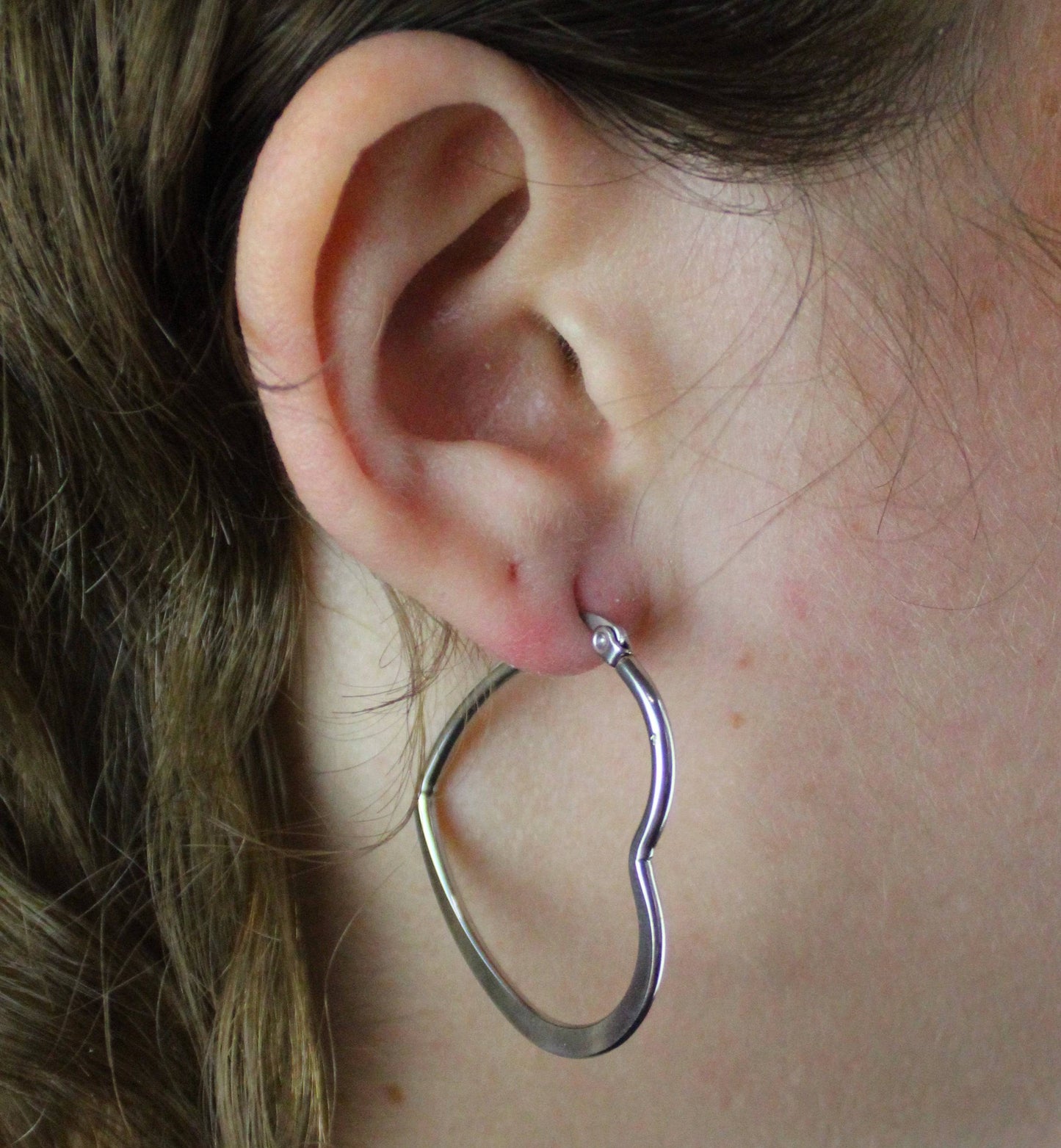 30mm Heart Hoops (Stainless Steel)