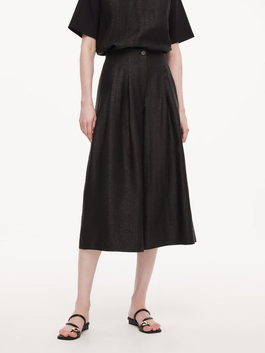 18MM Gambiered Canton Gauze Women High-Waisted Culottes