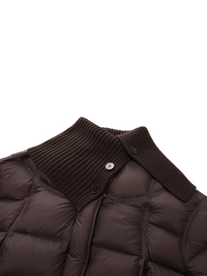 Cocoon Knitted Convertible Collar Goose Down Jacket