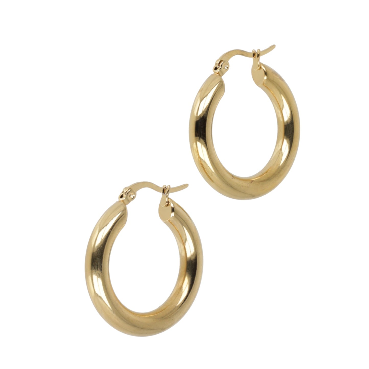 32mm Chunky Stainless Steel Hoop Earrings (Gold Plated)