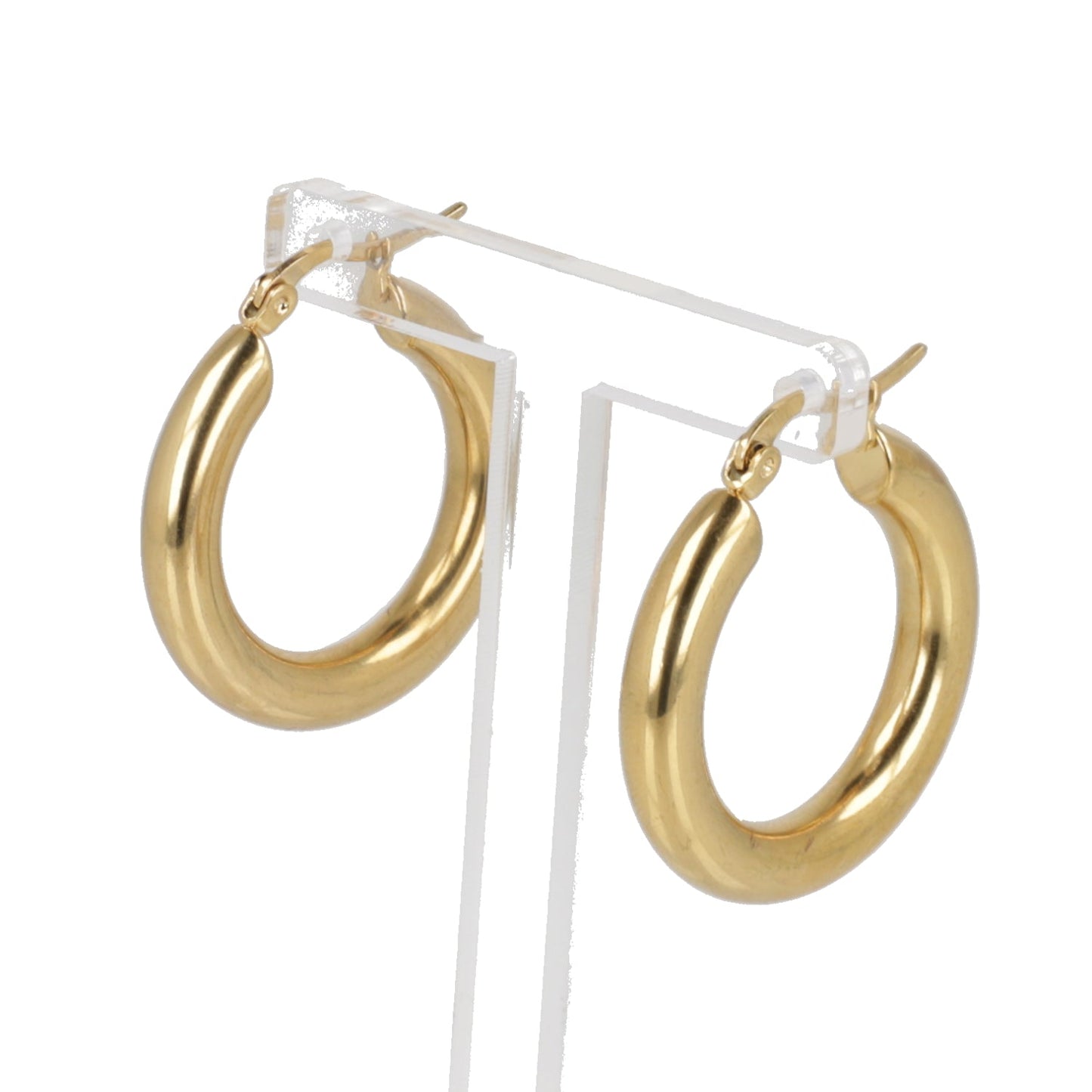 32mm Chunky Stainless Steel Hoop Earrings (Gold Plated)
