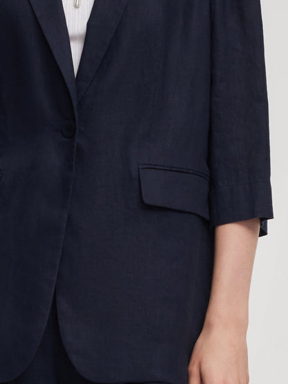 100% Linen 3/4 Sleeve Women Blazer