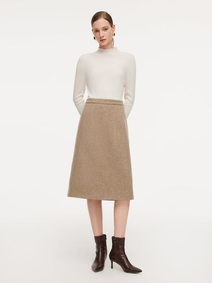 100% Washable Wool Jacket And Skirt Two-Piece Set With Belt