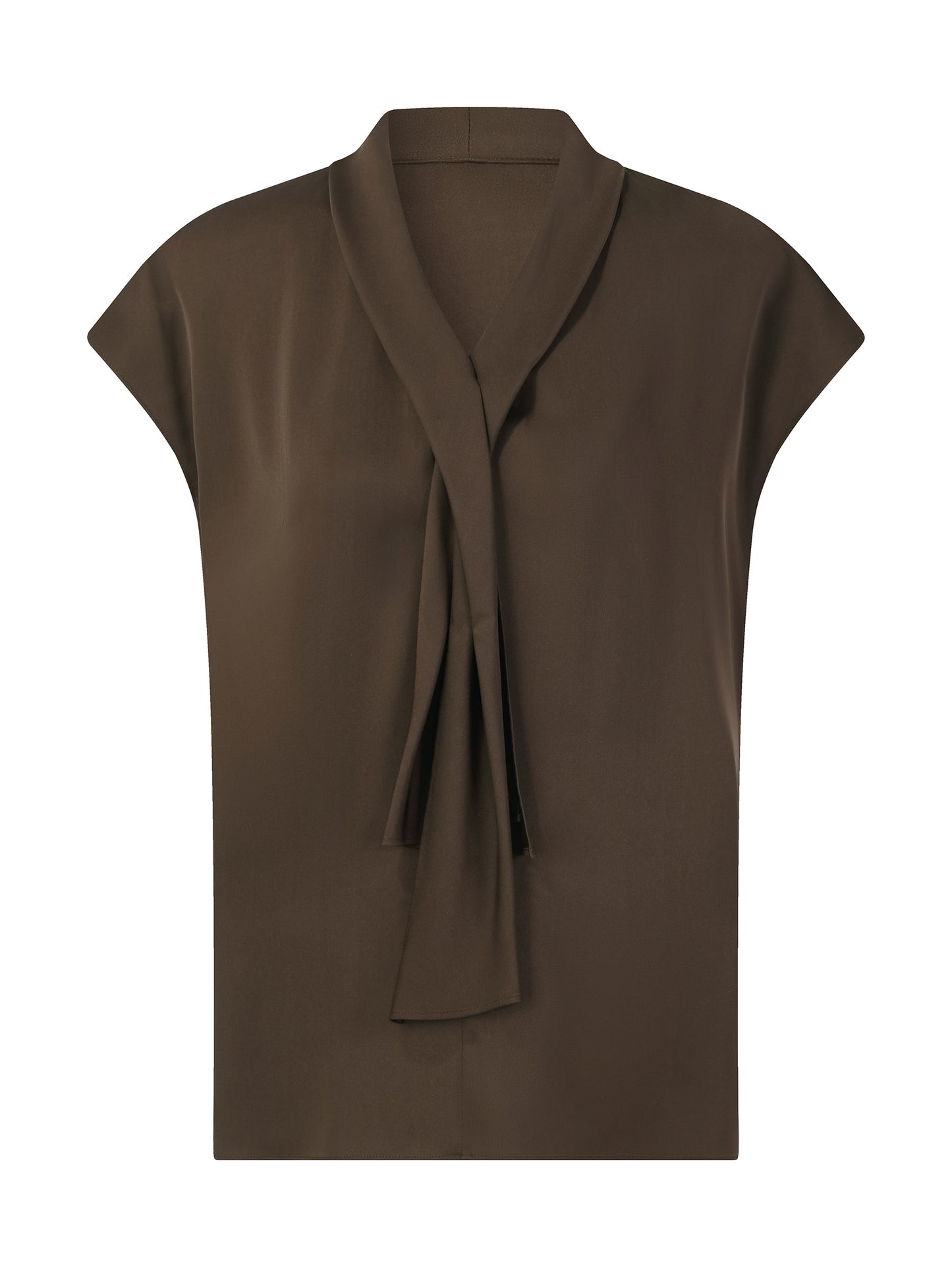 22MM Mulberry Silk Tie Neck Women Blouse