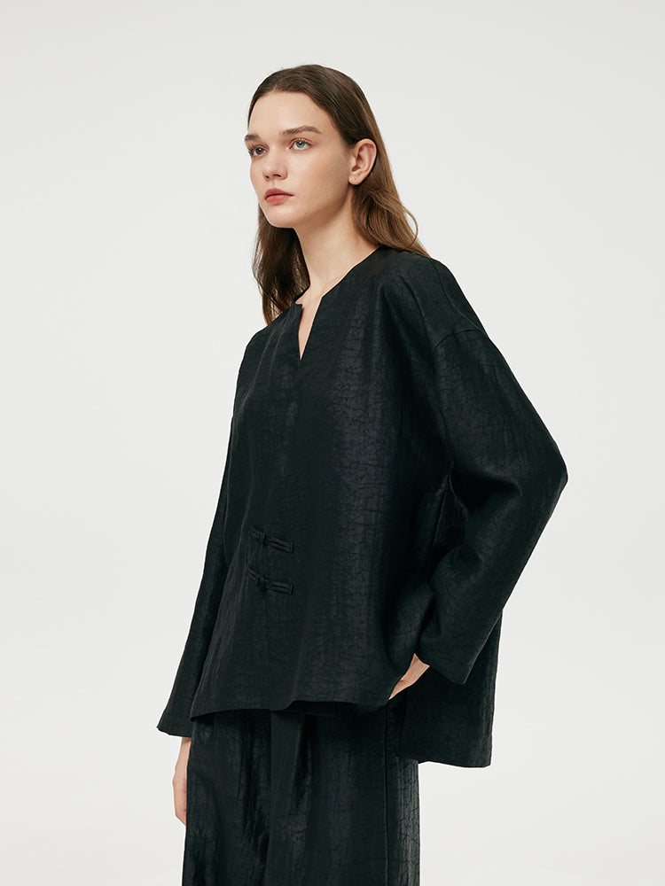 18 Momme Xiang Yun Silk Diagonal Placket Women Jacket