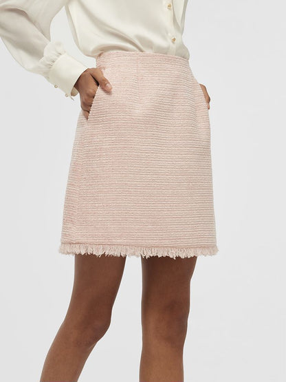 Tweed A-Line Women Mini Skirt
