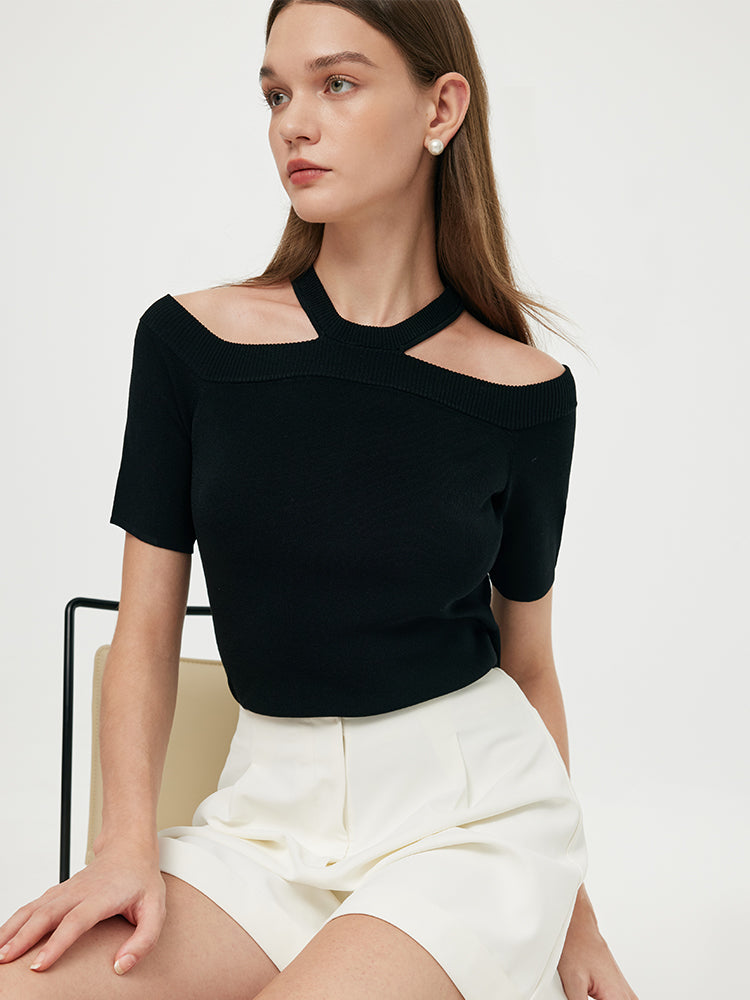 Off-shoulder Women Knit Top