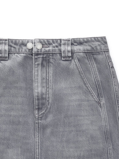 Lyocell Cotton Blend Denim Women Column Skirt