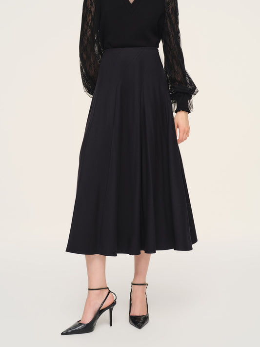 Cashmere Wool Blend Stretch Women Skirt